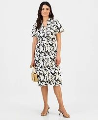 I.n.c. International Concepts Petite Linen Buckle-Back Shirtdress, Macy's Exclusive