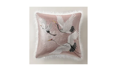 Z Gallerie Crane Embroidered Pillow 20"