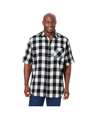 KingSize Men's Big and Tall Short Sleeve Flannel Shirt