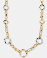 Karl Lagerfeld Paris Puffy Geometric Link Collar Necklace, 16" + 3" extender