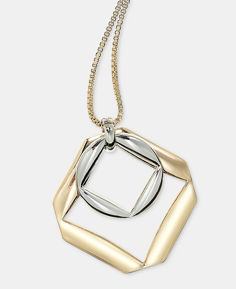 Karl Lagerfeld Paris Puffy Geometric 36" Adjustable Pendant Necklace