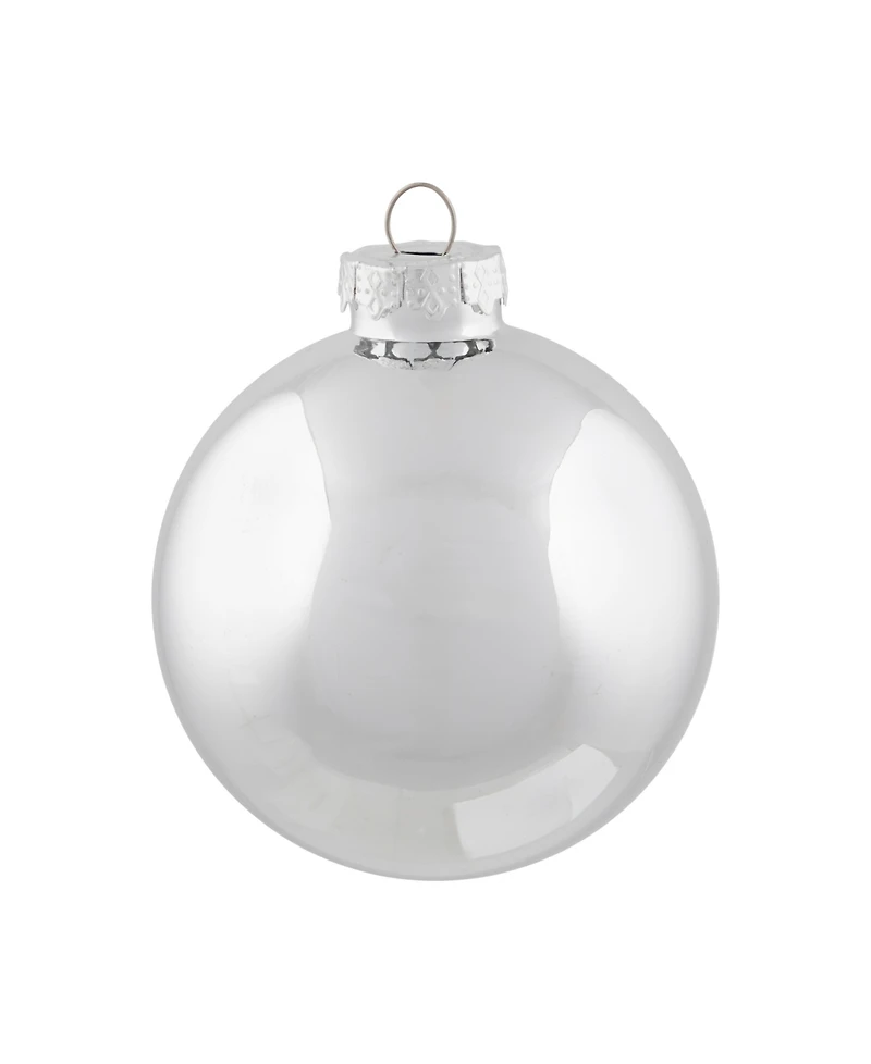 Northlight 6-Piece Shiny and Matte Silver Glass Ball Christmas Ornament Set 3.25" 80mm
