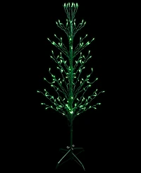 Northlight 4' Green Lighted Christmas Cascade Twig Tree Outdoor Decoration - Green Lights