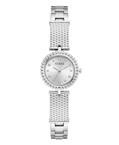 Guess Women's Silver-Tone Stainless Steel Watch, 24mm