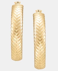 Lauren Ralph Lauren Textured Oval Hoop Earrings
