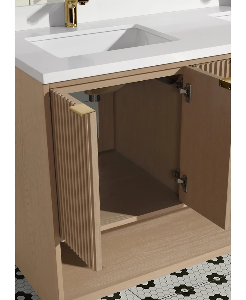 Ari Bath, San Diego 55" Freestanding Vanity, Oak Finish