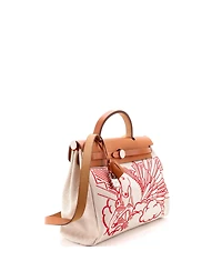 Pre-Owned HERMES 31 Herbag Zip Pegase Pop Toile and Leather