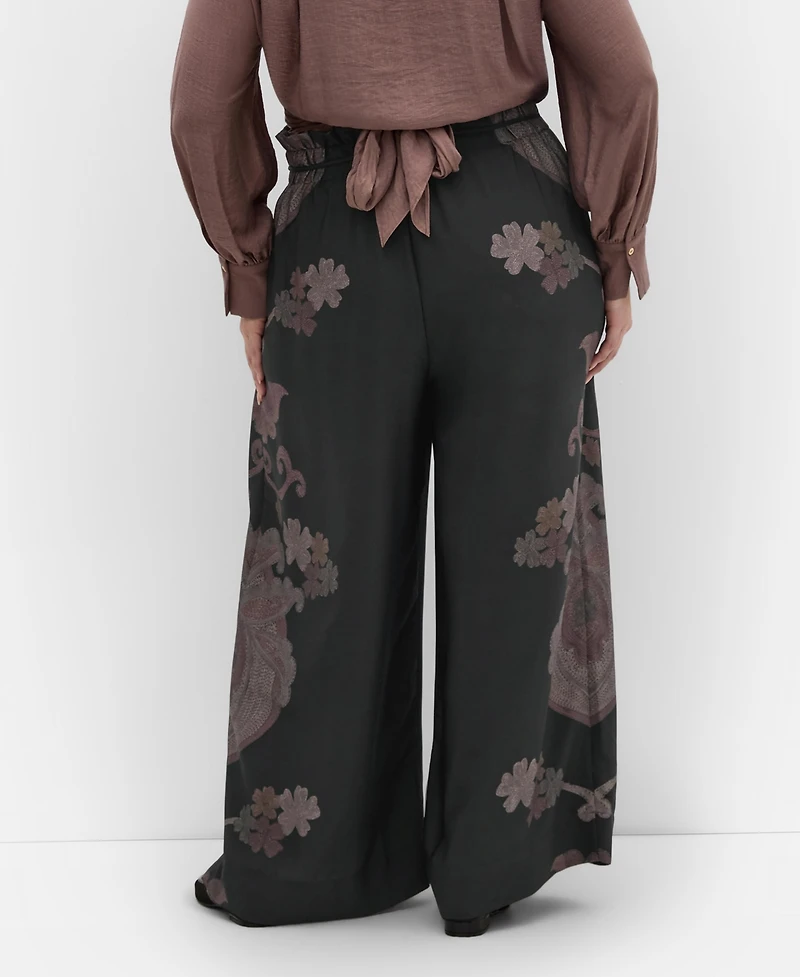 City Chic Women's Plus Size Eternal Side Print Wide Pant
