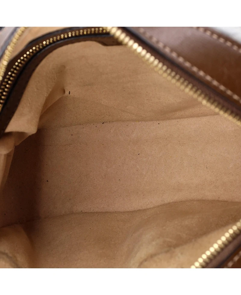 Pre-Owned Gucci Small Horsebit 1955 Flap Pocket Camera Bag Gg Coated Canvas and Leather