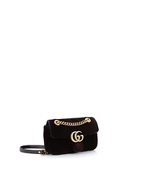 Pre-Owned Gucci Mini Gg Marmont Flap Bag Matelasse Velvet