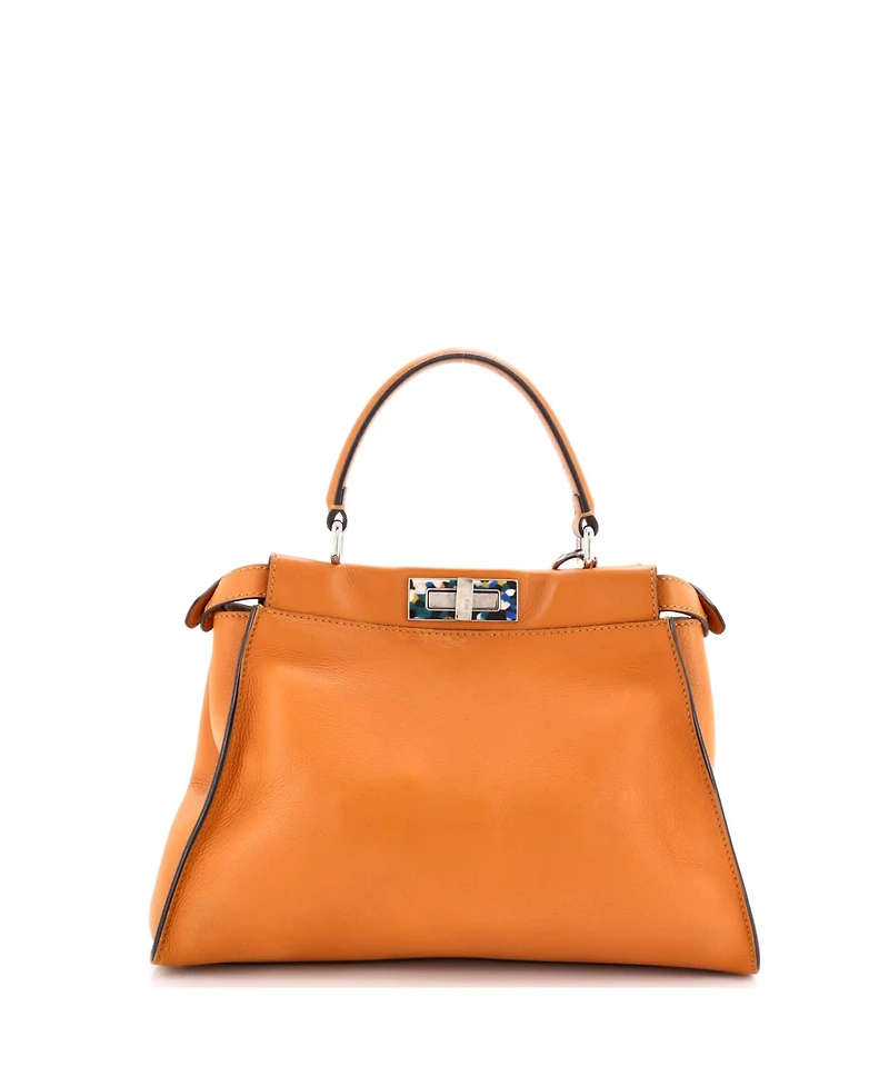 Pre-Owned Fendi Regular Peekaboo Bag Leather with Plexiglass Detail