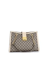 Pre-Owned Gucci Padlock Chain Tote Gg Coated Canvas with Leather