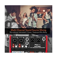 Pyle 4-Ch. Bluetooth Studio Dj Mixer System with Usb Interface and Lcd Display (PMXU48BT)