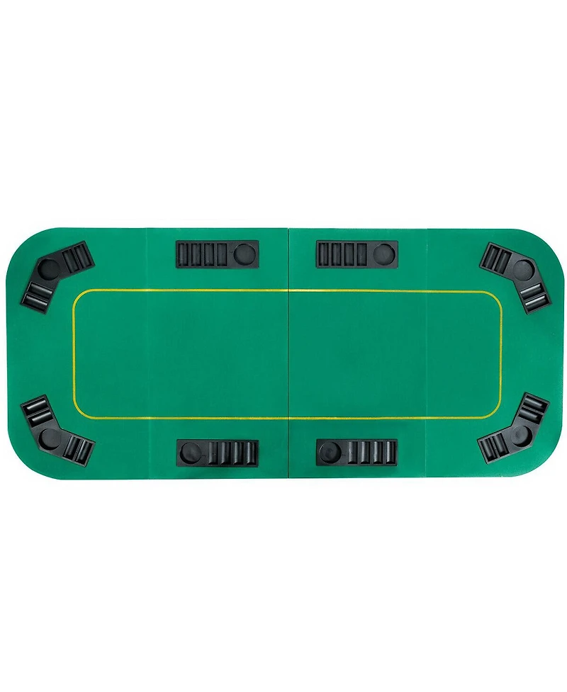 Hongge 8-Player Foldable Poker Table Top with Carry Bag and Cup Holders