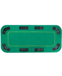 Hongge 8-Player Foldable Poker Table Top with Carry Bag and Cup Holders