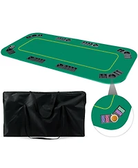 Hongge 8-Player Foldable Poker Table Top with Carry Bag and Cup Holders