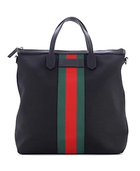 Pre-Owned Gucci Medium Web Zip Tote Techno Canvas