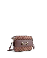 Pre-Owned Gucci Small Horsebit 1955 Flap Pocket Camera Bag Gg Canvas and Leather