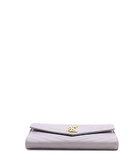 Pre-Owned Saint Laurent Classic Monogram Envelope Wristlet Clutch Matelasse Chevron Leather