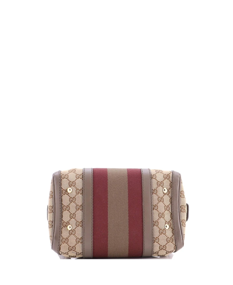 Pre-Owned Gucci Small Vintage Web Boston Bag Gg Canvas