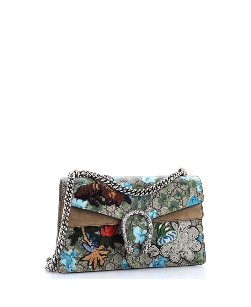Pre-Owned Gucci Small Dionysus Bag Embroidered Printed Gg Coated Canvas