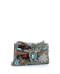 Pre-Owned Gucci Small Dionysus Bag Embroidered Printed Gg Coated Canvas