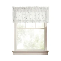 Ellis Curtain Chatham 100% Polyester Tailored Embroidered Sheer Rod Pocket Valances 70" x 15"