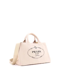 Pre-Owned Prada Large Canapa Convertible Tote Canvas