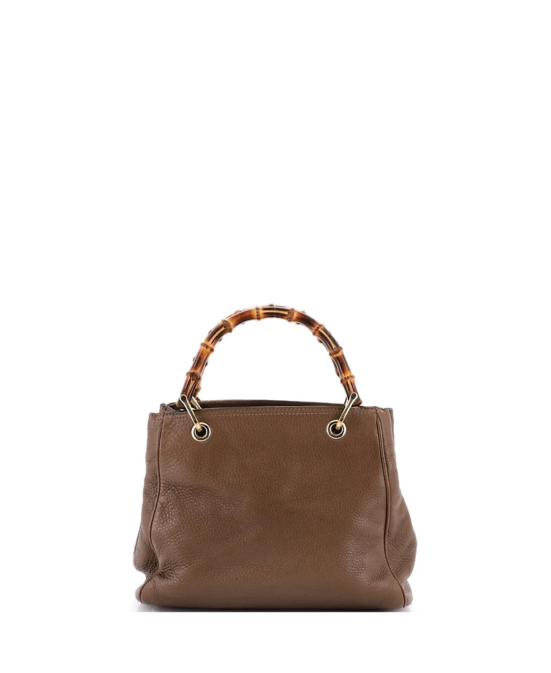 Pre-Owned Gucci Small Bamboo Shopper Tote Leather