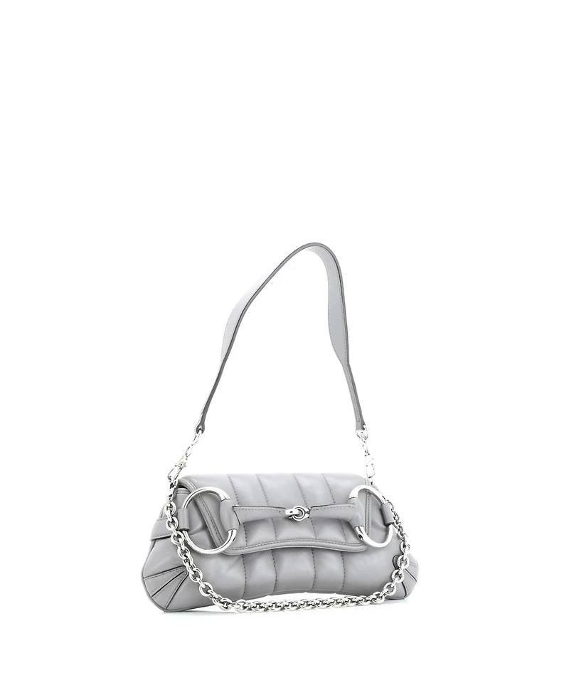 Pre-Owned Gucci Small Horsebit Chain Shoulder Bag Vertical Quilted Leather