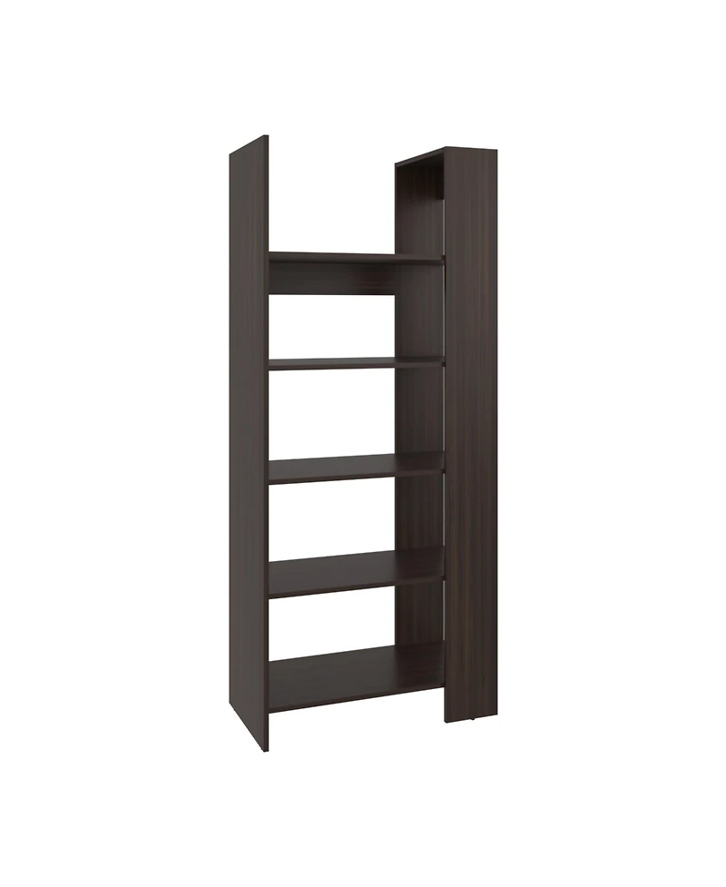 Depot E-Shop 5-Shelf Dark Bookcase