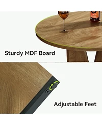 Tribesigns Round Bar Table, 39.37'' H Counter Height Cocktail Table, Wooden High Top Home Bar Unit
