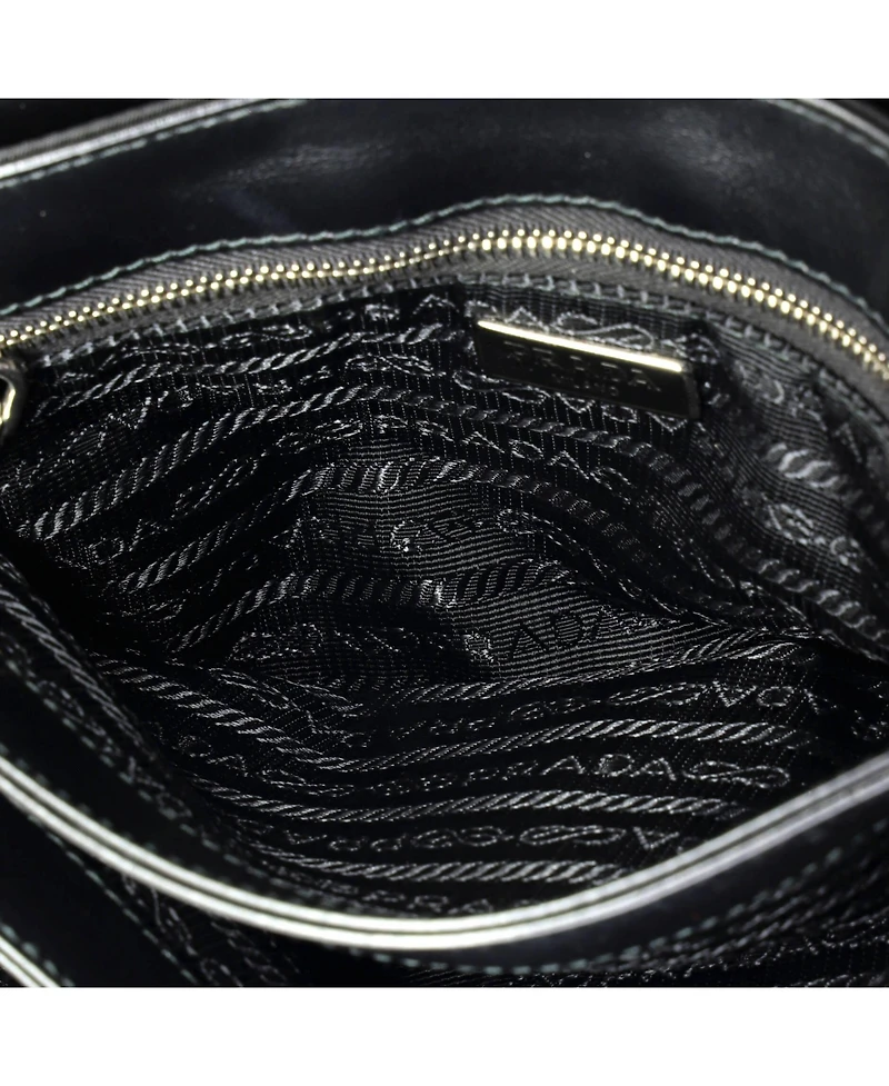 Pre-Owned Prada Medium Chain Flap Crossbody Bag Tessuto and Saffiano Leather