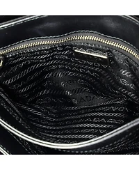 Pre-Owned Prada Medium Chain Flap Crossbody Bag Tessuto and Saffiano Leather