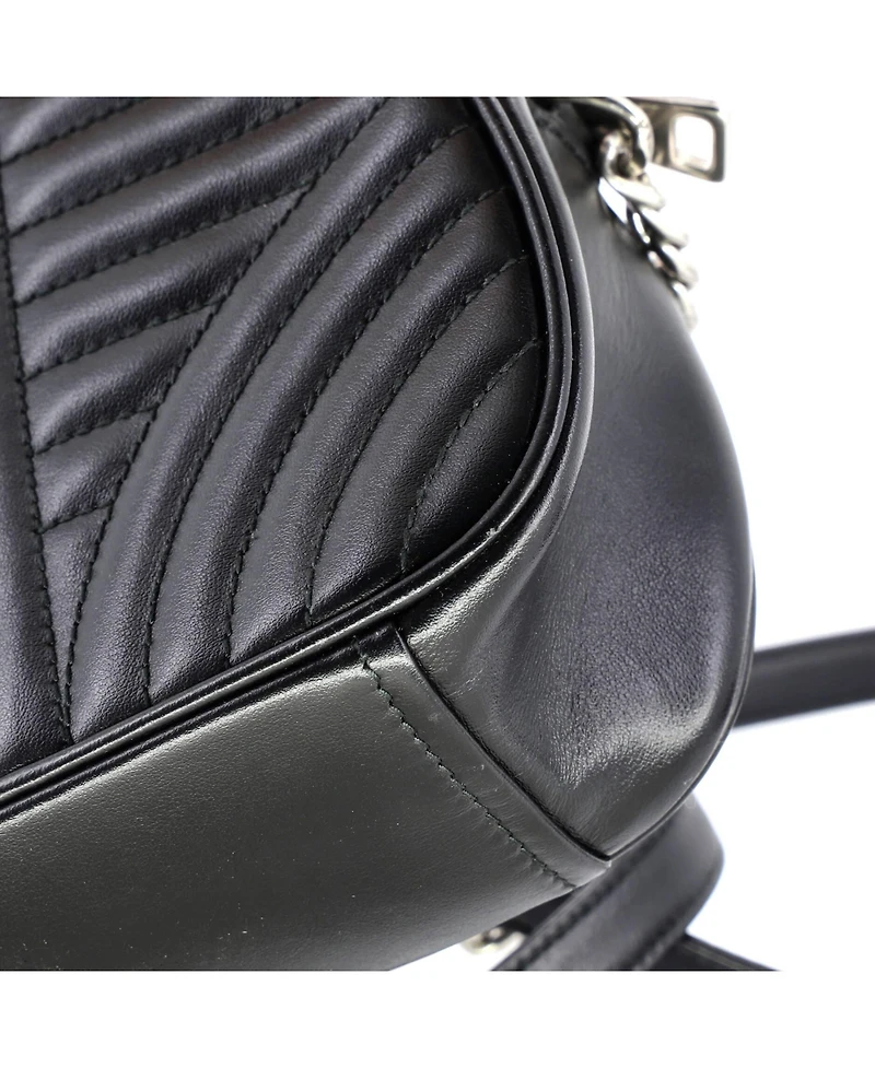 Pre-Owned Prada Small Dome Crossbody Bag Diagramme Quilted Leather
