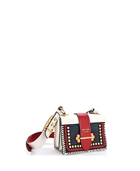 Pre-Owned Prada Small Cahier Crossbody Bag Embellished Denim and Leather
