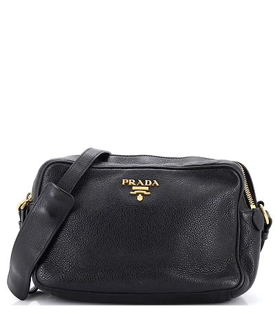 Pre-Owned Prada Double Zip Camera Bag Vitello Daino