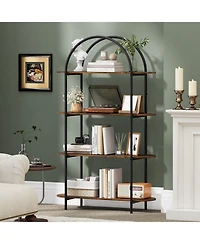 Slickblue 4-Tier Open Bookcase with Sturdy Metal Frame for Living