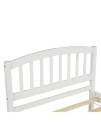 flynama Twin Size Wood Platform Bed With Trundle Pine Wood No Box Spring