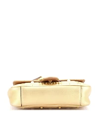 Pre-Owned Gucci Mini Pearly Gg Marmont Flap Bag Embellished Matelasse Leather