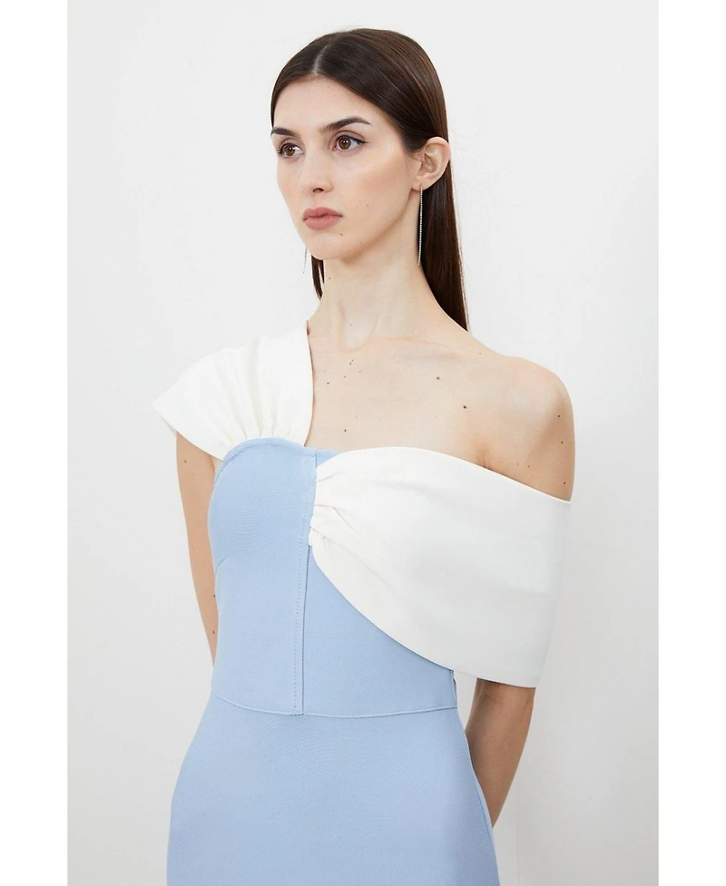 Karen Millen Women's Asymmetric Strap Knit Midi Dress