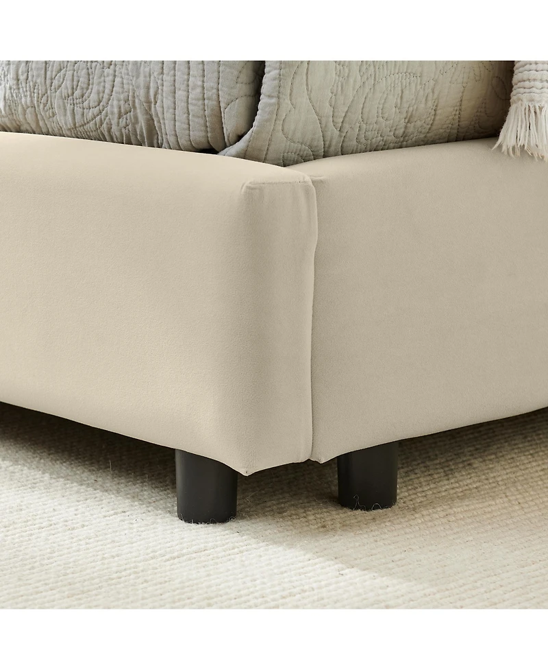 flynama Velvet Tufted Daybed Backrest Armrest