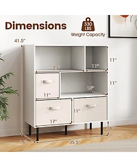 Slickblue 6 Cube Storage Organizer Shelf with Removable Fabric Drawers