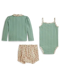 Polo Ralph Lauren Baby Girls' Floral Jacket, Bodysuit and Bloomer, 3-Piece Set