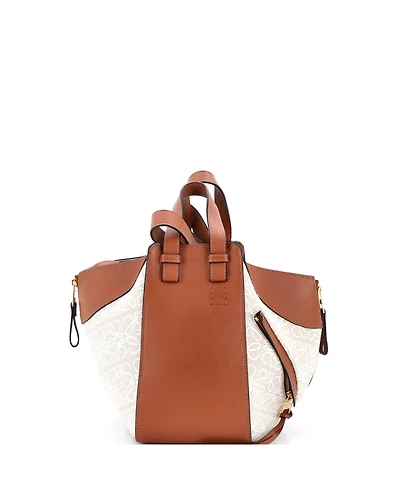 Pre-Owned Loewe Small Hammock Bag Leather and Anagram Jacquard