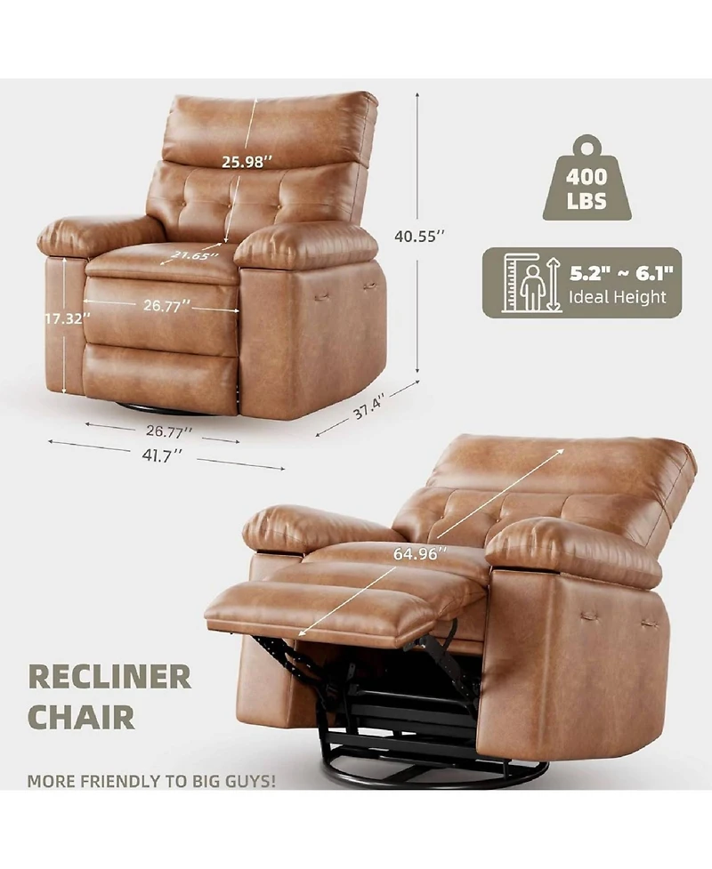 gaomon Oversized Manual Recliner Sofa Chair for Living Room, Bedroom