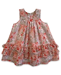 Blueberi Boulevard Baby Girls' Chiffon Sleeveless Dress with Hat