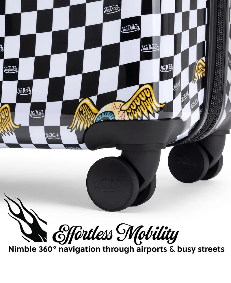 Von Dutch Vision Board Small Expandable Hardside Carry-On Spinner Suitcase