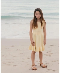 Hope & Henry Little and Big Girls' Organic Flounce Hem Tank Sweater Dress