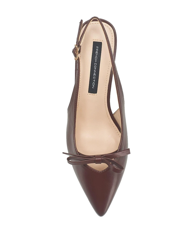 French Connection Womens Quinny Slingback Kitten Heel